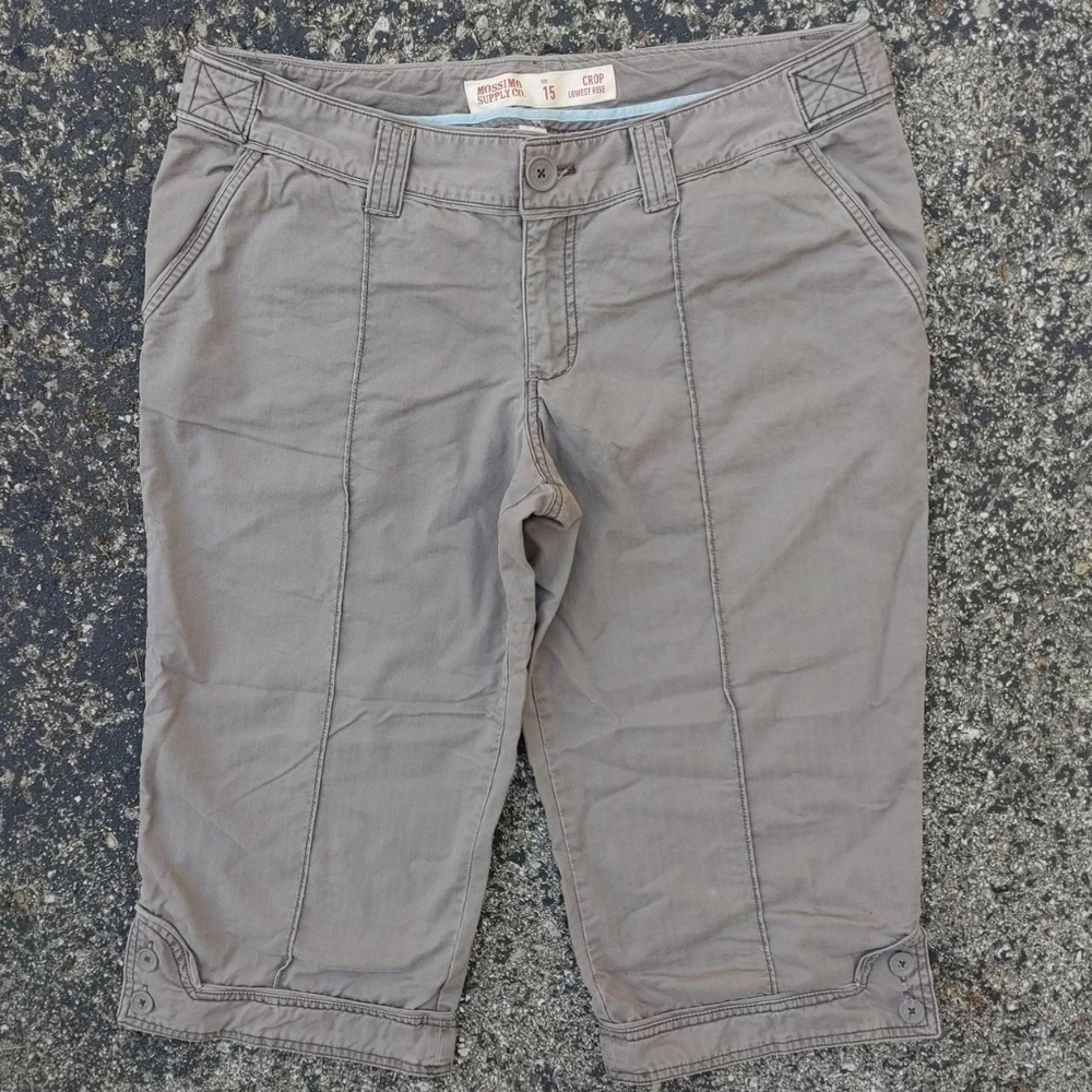 Y2K Low Rise Pin Tuck Crop pants Mossimo Size 15